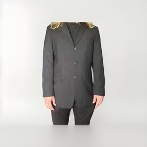 HUGO Boss ALBO/HAGO Black stripe Wool Suit Jacket blazer 40R